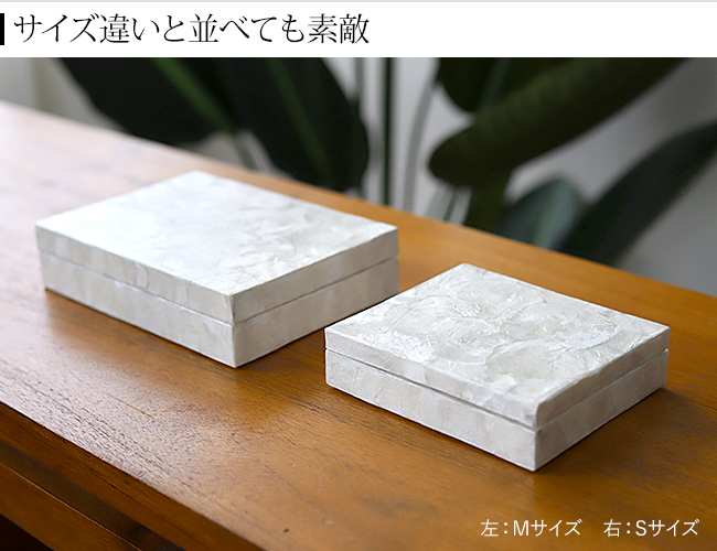 カピスシェル ジュエリー ボックス(M) トレイ 小物入れ おしゃれ ふた