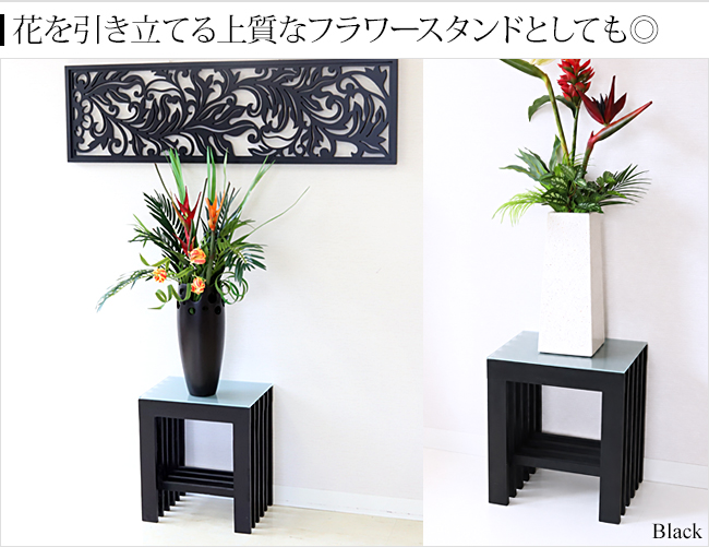 格子のサイドテーブル ガラスの天板(フロストタイプ) バリ風 アジアン家具 おしゃれ ホテル 荷物置き モダン スタイリッシュ 無垢材 バリ家具 |  | 11