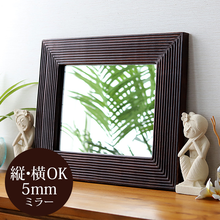 楽天市場】【送料無料！】木製花枠アジアンミラー 80cm×60cm