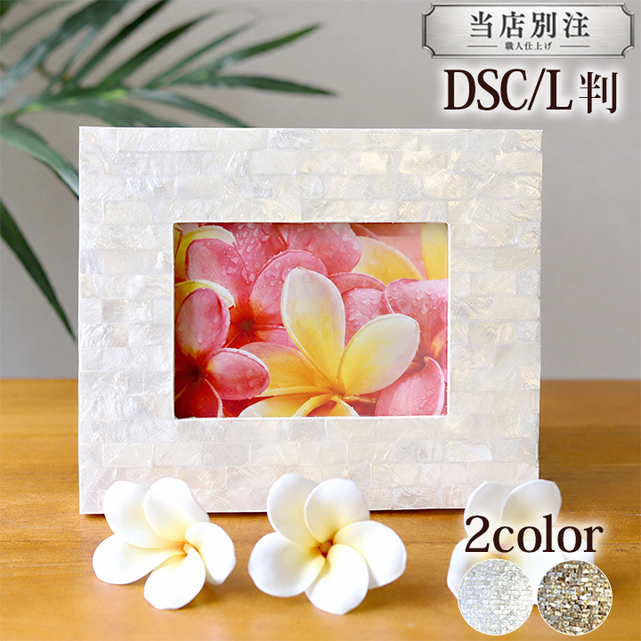 フォトフレーム(シェル)DSC/L判用(2色展開) 当店別注 壁掛け 貝