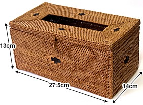 アジアン　バリ島　アタ製　BOX 縦型 Bigアタ ティッシュケース1 大きめ 保湿ティッシュ ティッシュボックス