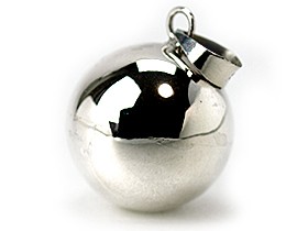 ガムランボール PLAIN SILVER(シルバー)(M) シルバークロス付き バリ島 