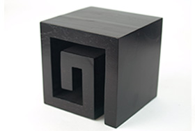 渦巻きスクエアー(チーク)ミニ アジアン雑貨 バリ インテリア おしゃれ