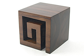 渦巻きスクエアー(チーク)ミニ アジアン雑貨 バリ インテリア おしゃれ