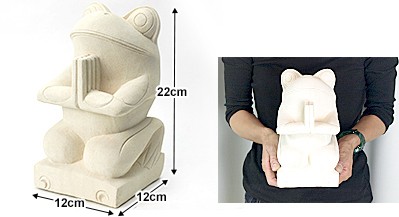 カエルの石像(お祈り)(M) 置物 オブジェ 石 玄関 縁起物 おしゃれ