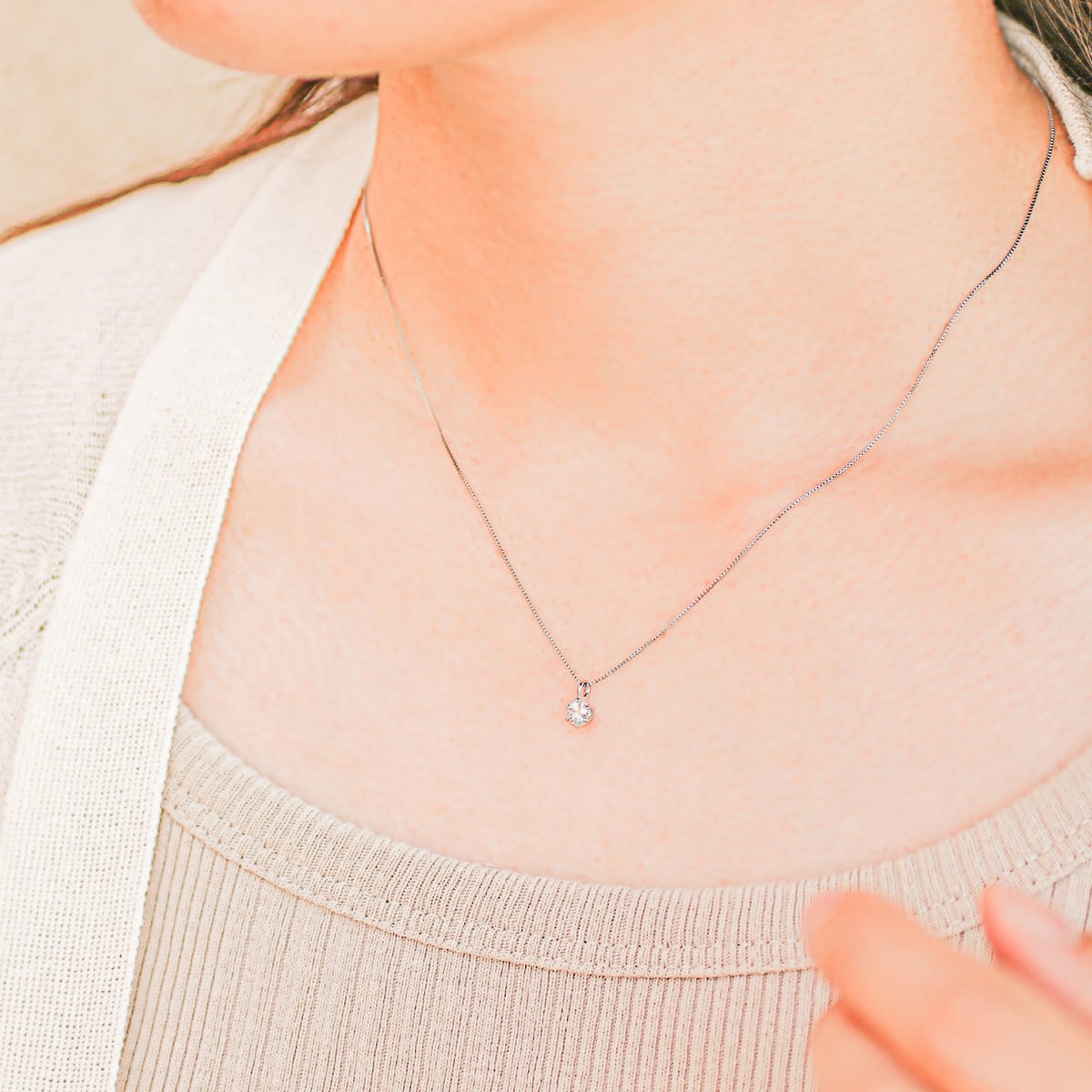 cococaru 0.2ct Hカラー ダイヤモンド ネックレス プラチナ900
