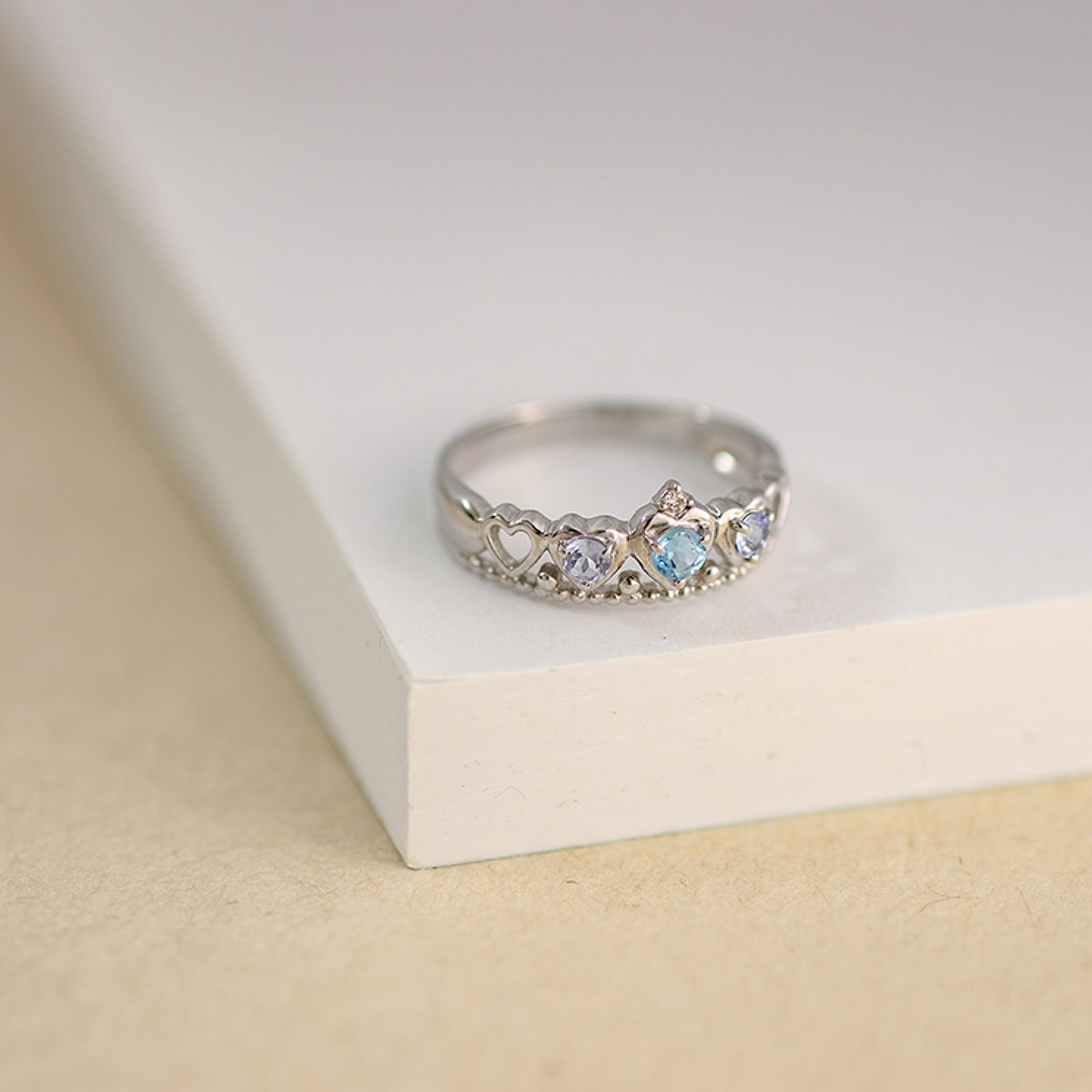 cococaru 指輪 レディース リング ブルートパーズ アイオライト k18