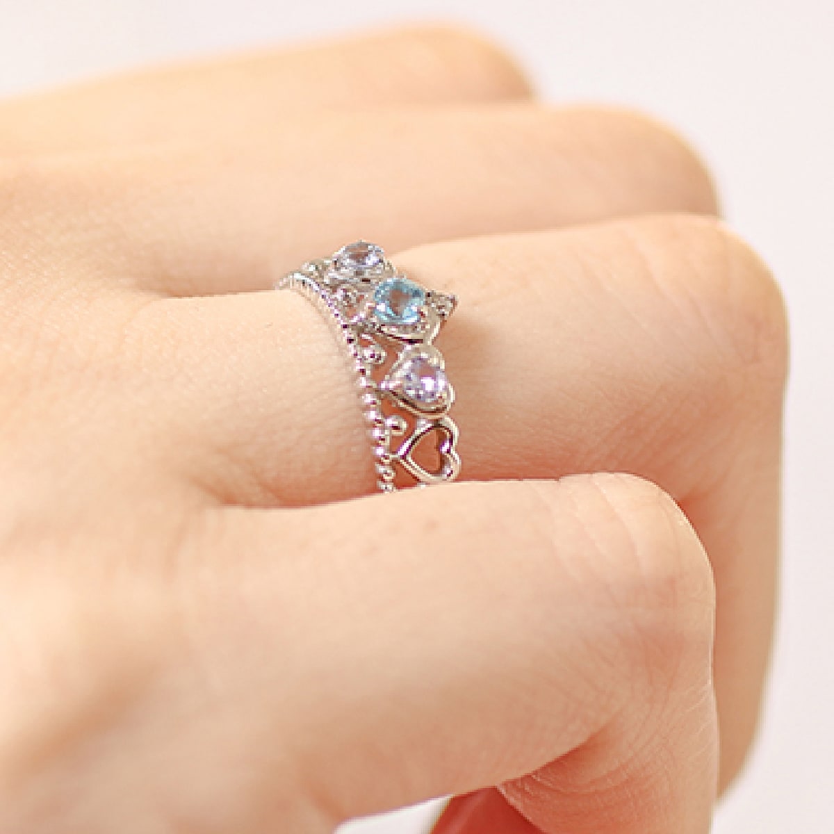 cococaru 指輪 レディース リング ブルートパーズ アイオライト k18