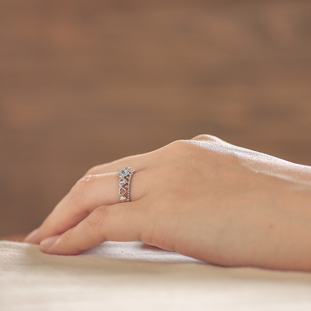 cococaru 指輪 レディース リング ブルートパーズ アイオライト k18