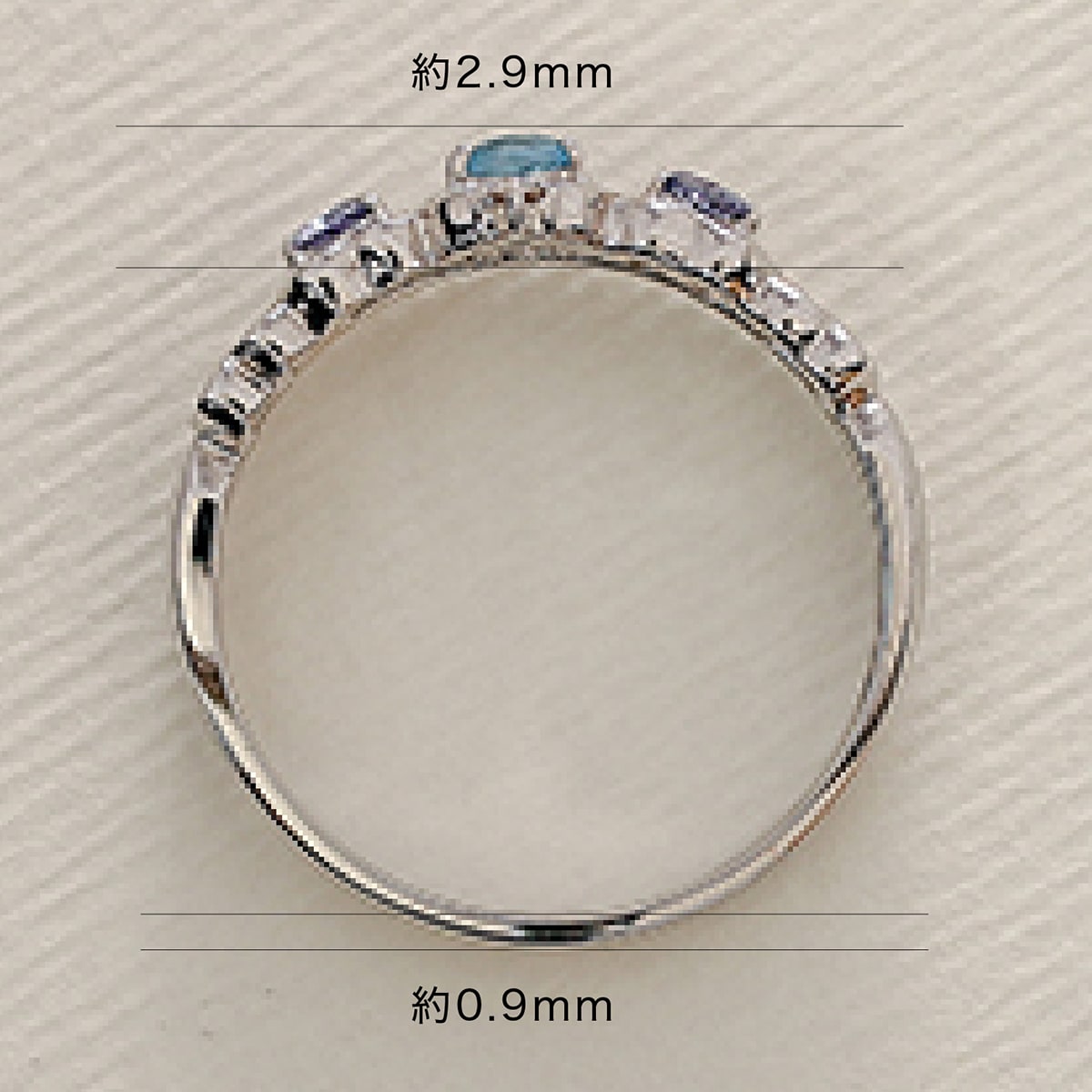 cococaru 指輪 レディース リング ブルートパーズ アイオライト k18