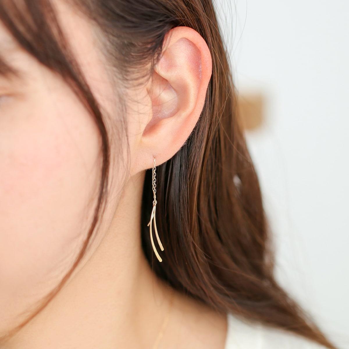 cococaru（ココカル） ピアス アメリカンピアス チェーン k10 イエロー