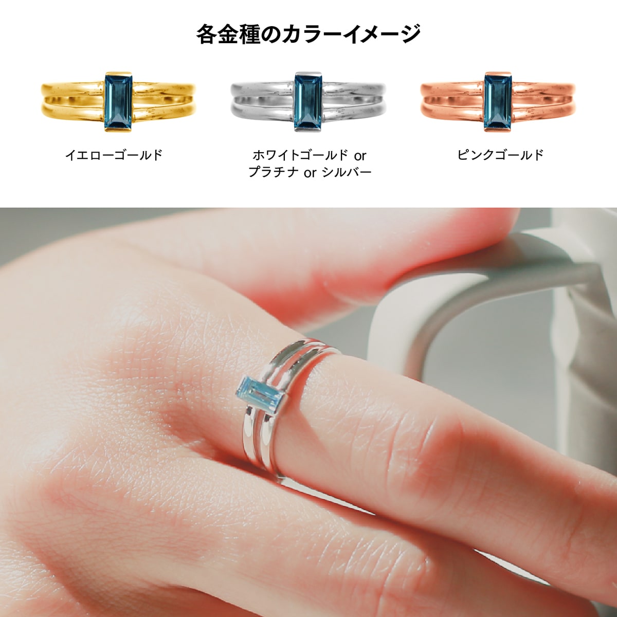 ココカル　cococaru 指輪　K10 WG 8号　ブルートパーズ ココカル cococaru 指輪 K10 WG 8号 ブルートパーズ - メルカリ