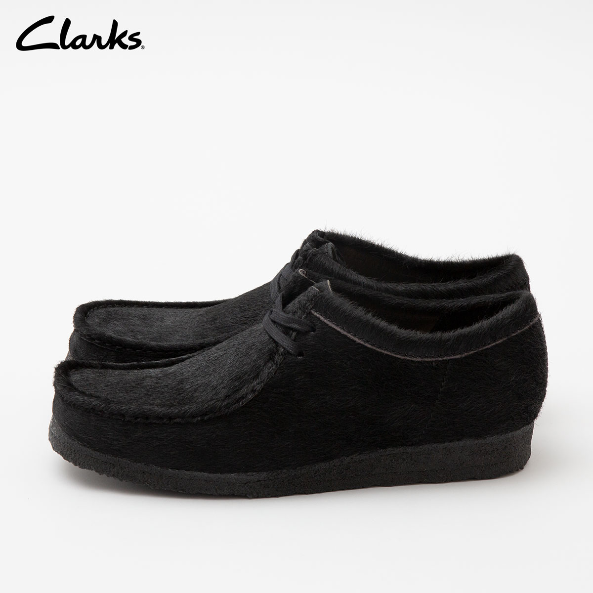 クラークス ワラビー ブラックヘアーオン Clarks Wallabee 26174031