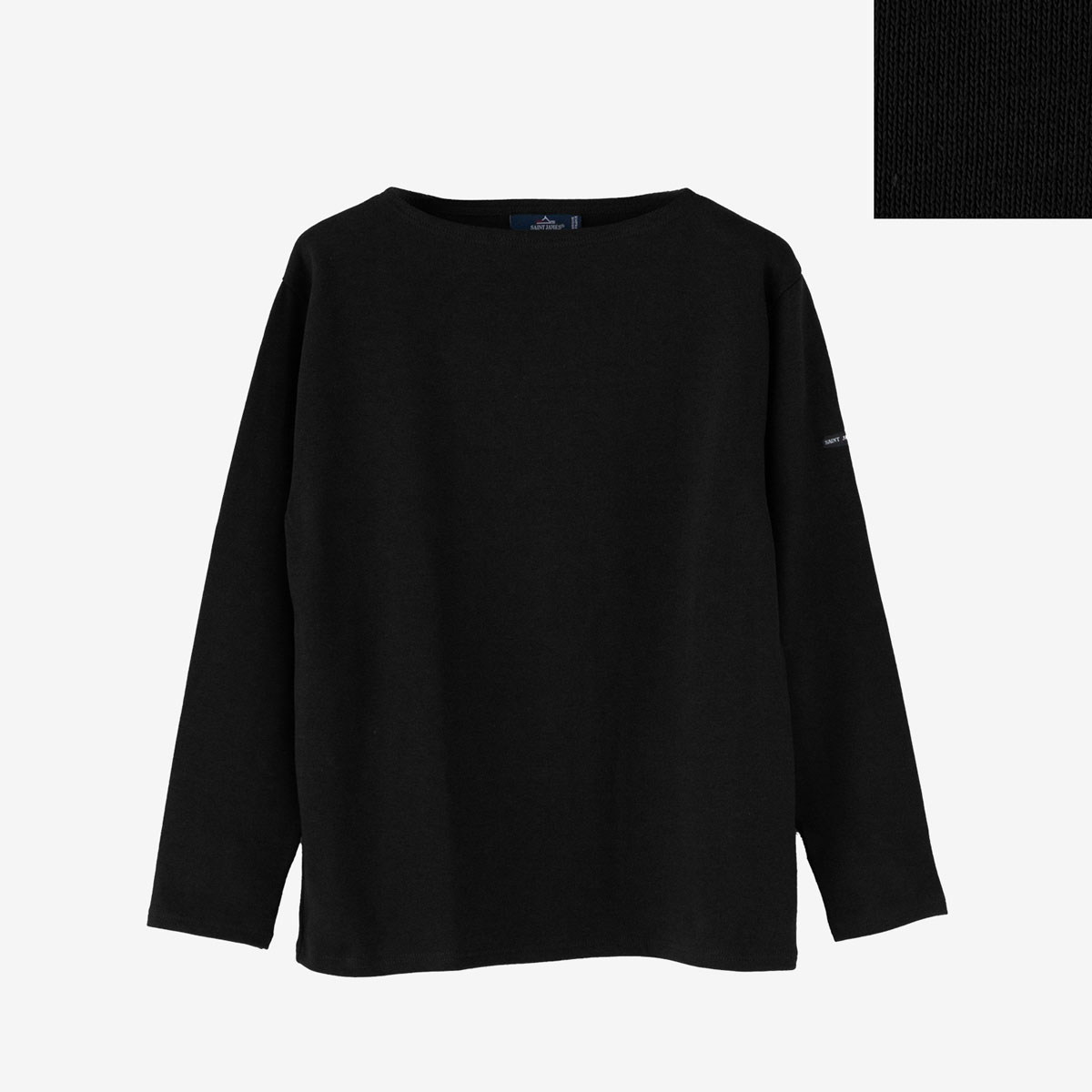 SAINT JAMES ウェッソン 無地〈黒〉サイズL 長袖 SAINT JAMES（セントジェームス） ウエッソン 無地 ソリッド 長袖 T