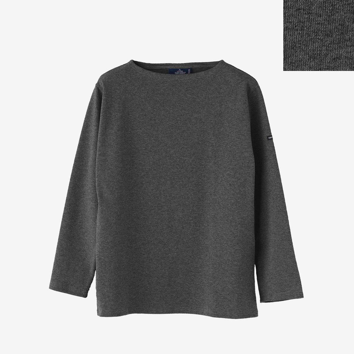 SAINT JAMES 長袖カットソー ブラック グレー SAINT JAMES（セントジェームス） ウエッソン 無地 ソリッド 長袖 T