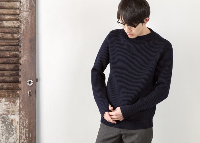 アンデルセンアンデルセン ネイビー クルーネック セーター AA1821002/AA-72102/AD-002 5GG THE NAVY CREW-NECK - 0