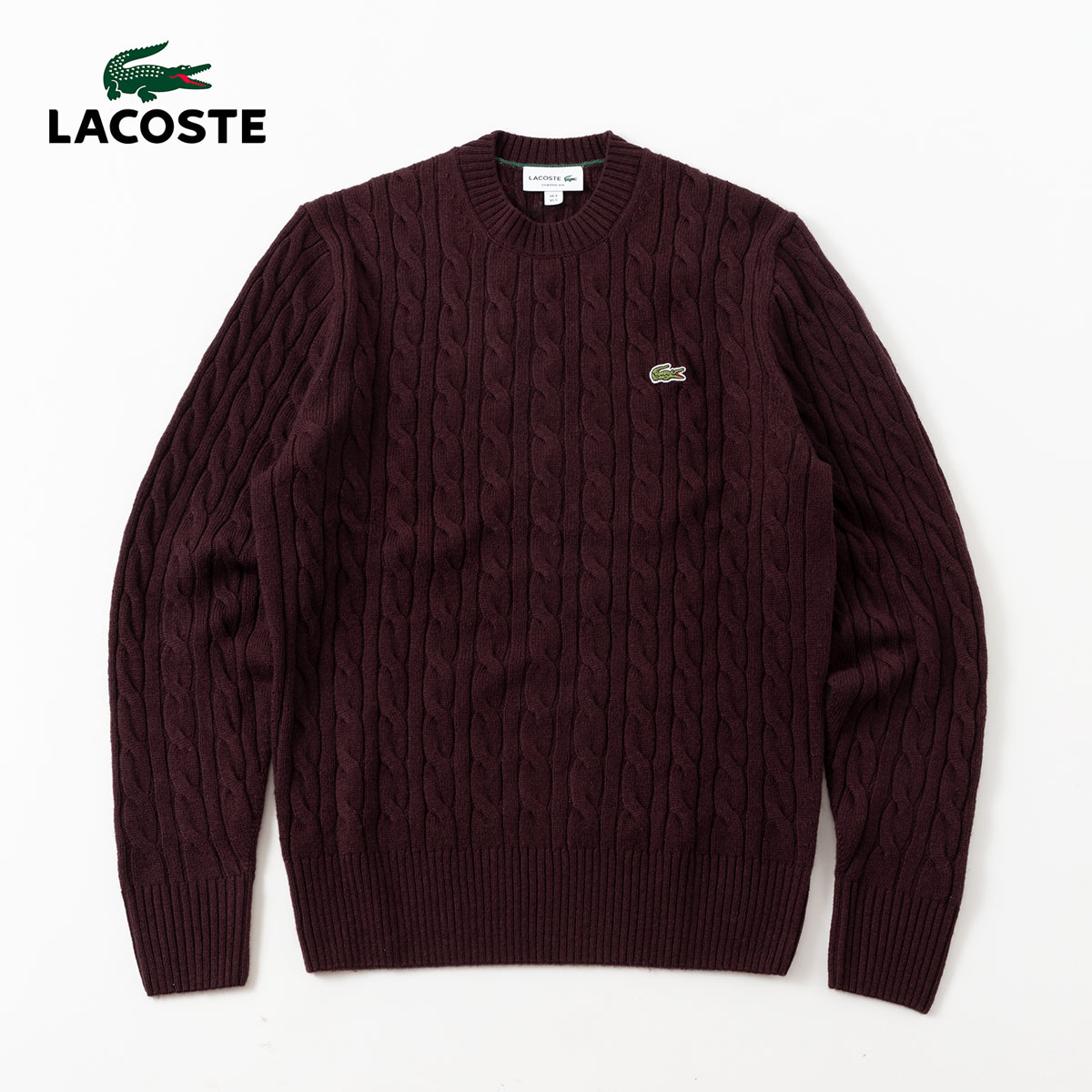 LACOSTE（ラコステ） ケーブル編み セーター ケーブル クルーネック