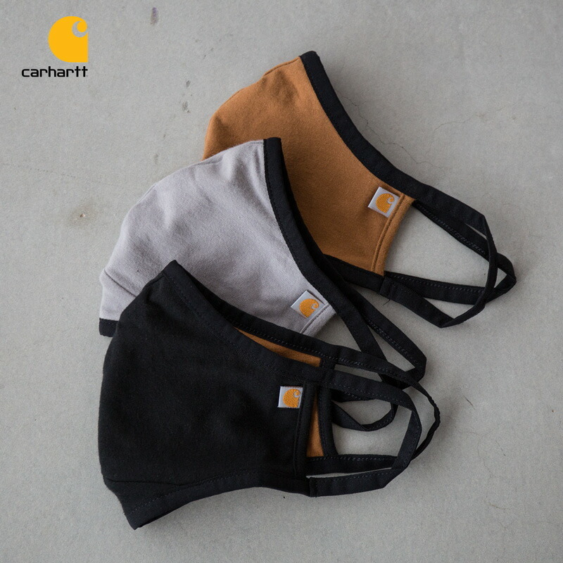 カーハート マスク コットンブレンド イヤーループ フェイスマスク 3枚