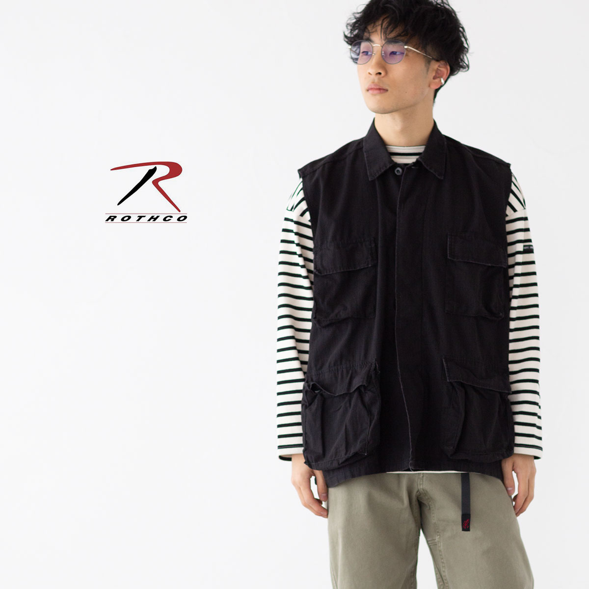 新品　ROTHCO ロスコ　ミリタリーベスト　ブラック ROTHCO ロスコ ミリタリー BDU ノースリーブ ハード ウォッシュ