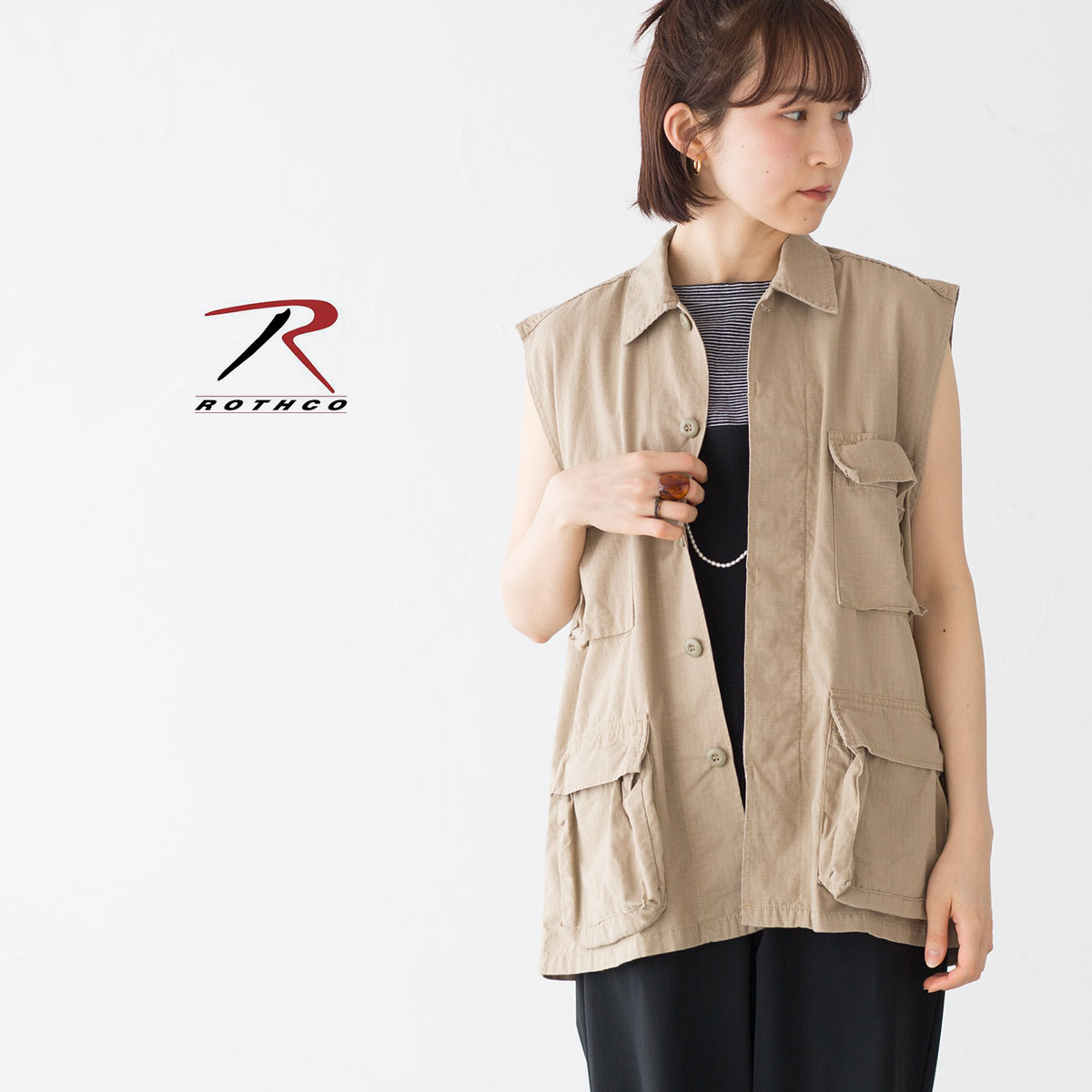 ROTHCOミリタリーノースリーブベスト ROTHCO ロスコ ベスト BDSH NOSLEEVE レディース コットン ジレ