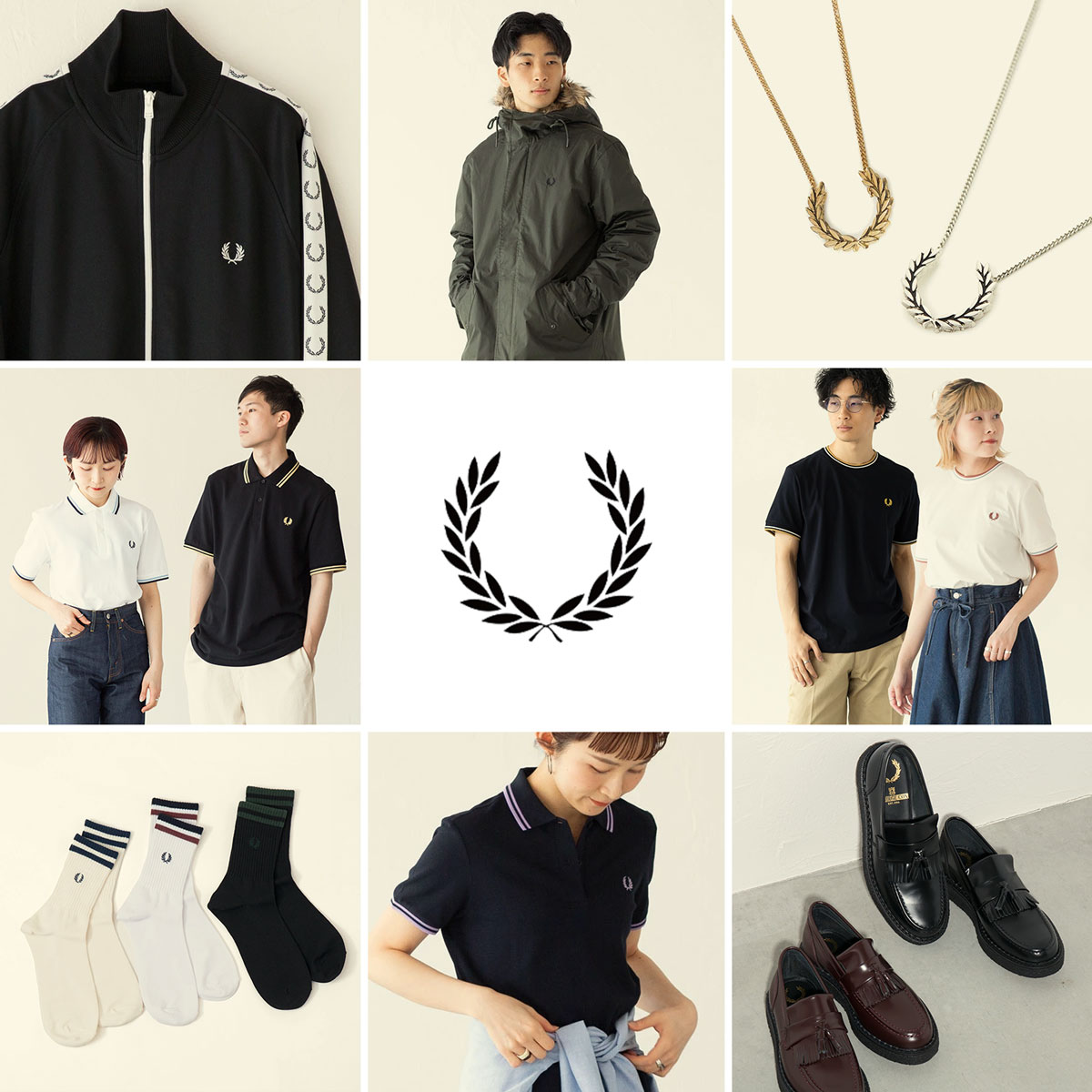 の*あ様 フレッドペリー フルジップジャケット クリーム色 6384円 FRED PERRY ジャージ 「FRED PERRY/フレッドペリー