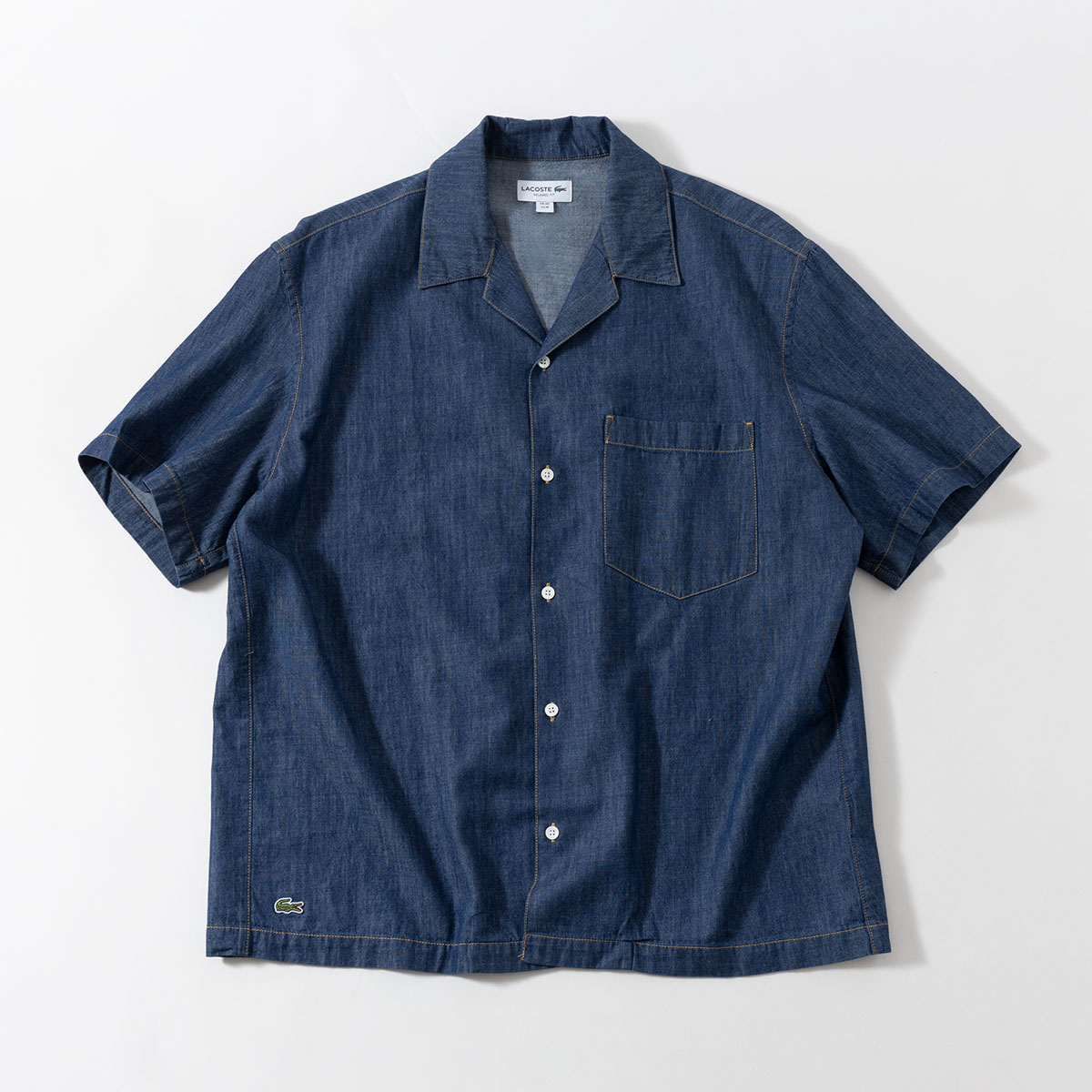 LACOSTE（ラコステ） オープンカラー デニムシャツ リラックスフィット