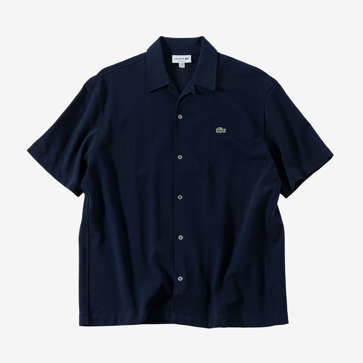 LACOSTE ラコステポロシャツ S 半袖スリムフィット鹿の子ネイビー紺日本製 LACOSTE ラコステ ワニワッペン 鹿の子ポロシャツ F8455 4(CLASSIC FIT