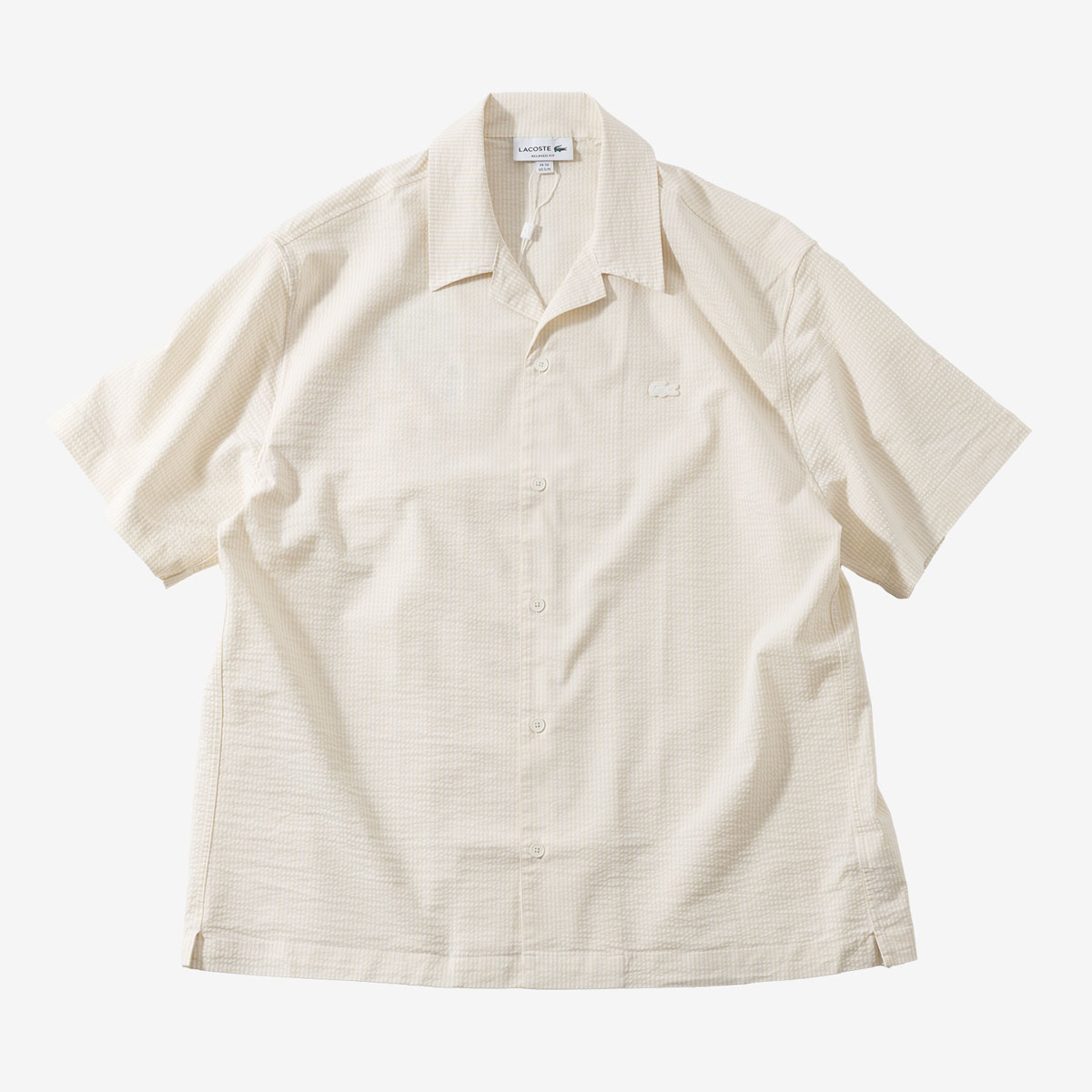 LACOSTE（ラコステ） シアサッカー オープンカラー シャツ LACOSTE