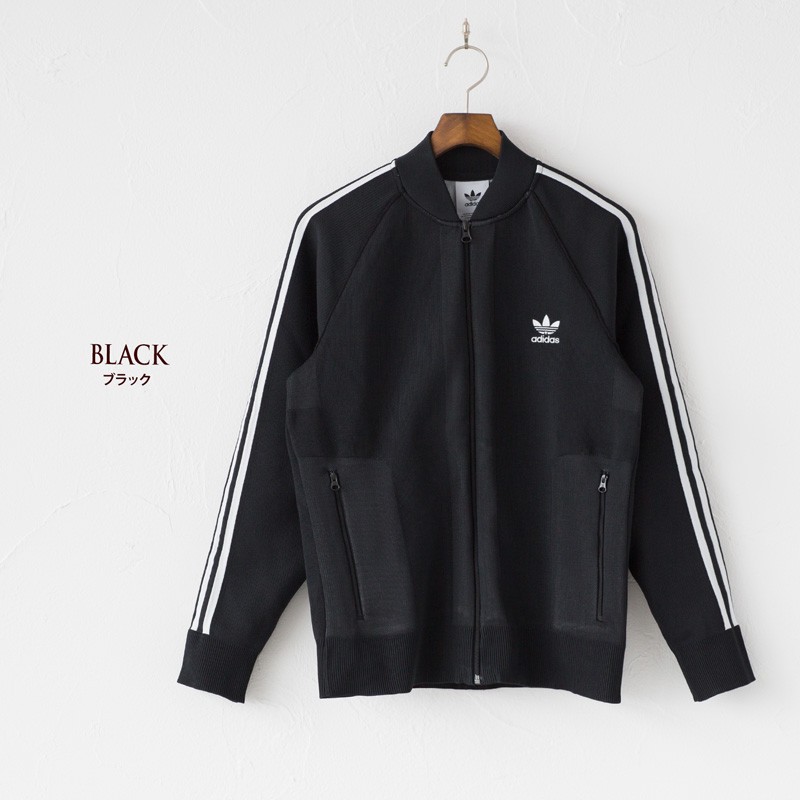 アディダスオリジナルス　ニットトップ　トラックジャケット　ニットジャージ adidas Originals アディダス ショート丈 レディース ニット