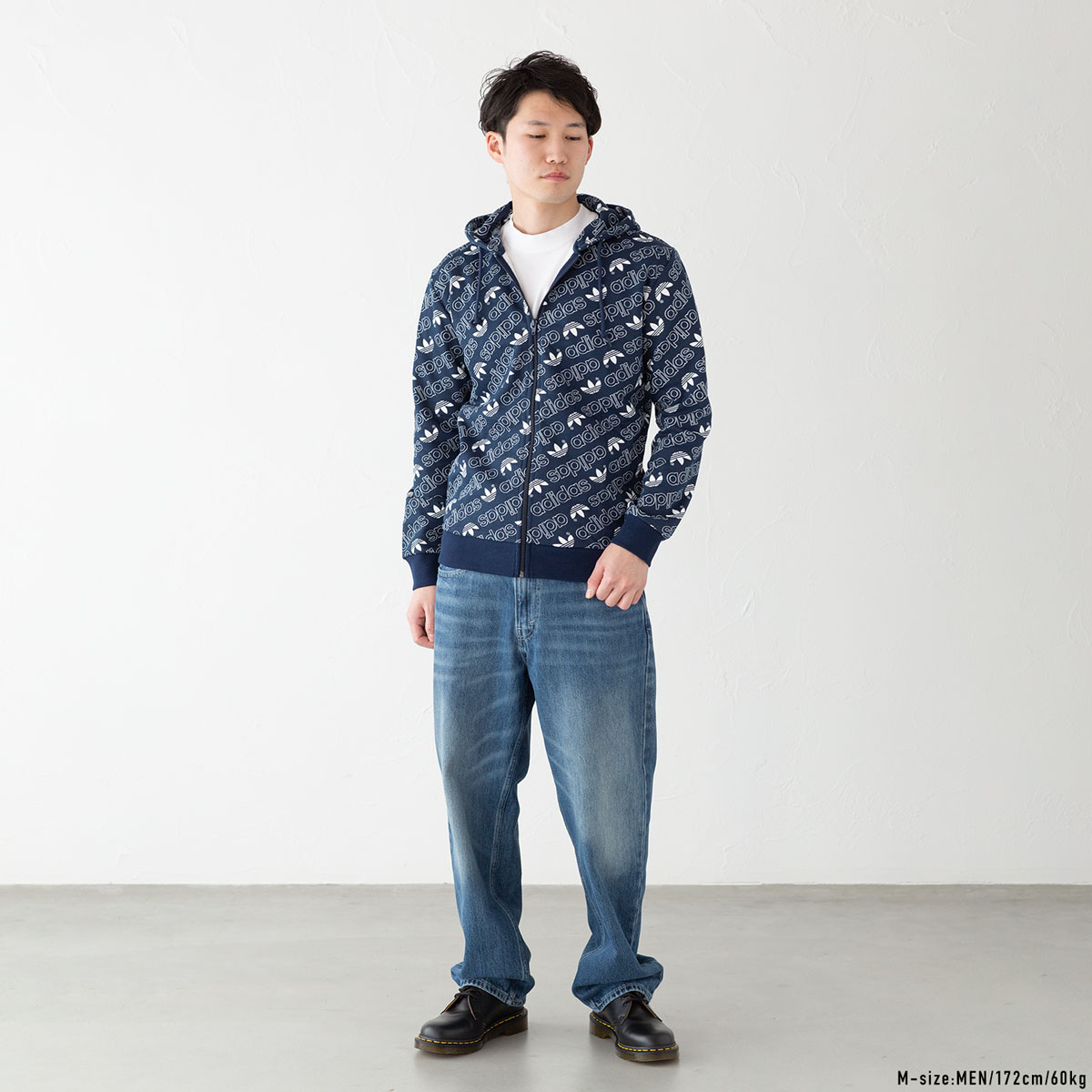 アディダス オリジナルス モノグラム フルジップ フーディー