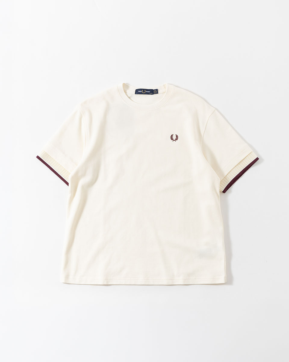 FRED PERRY（フレッドペリー） メッシュカフ ピケ Tシャツ FRED PERRY
