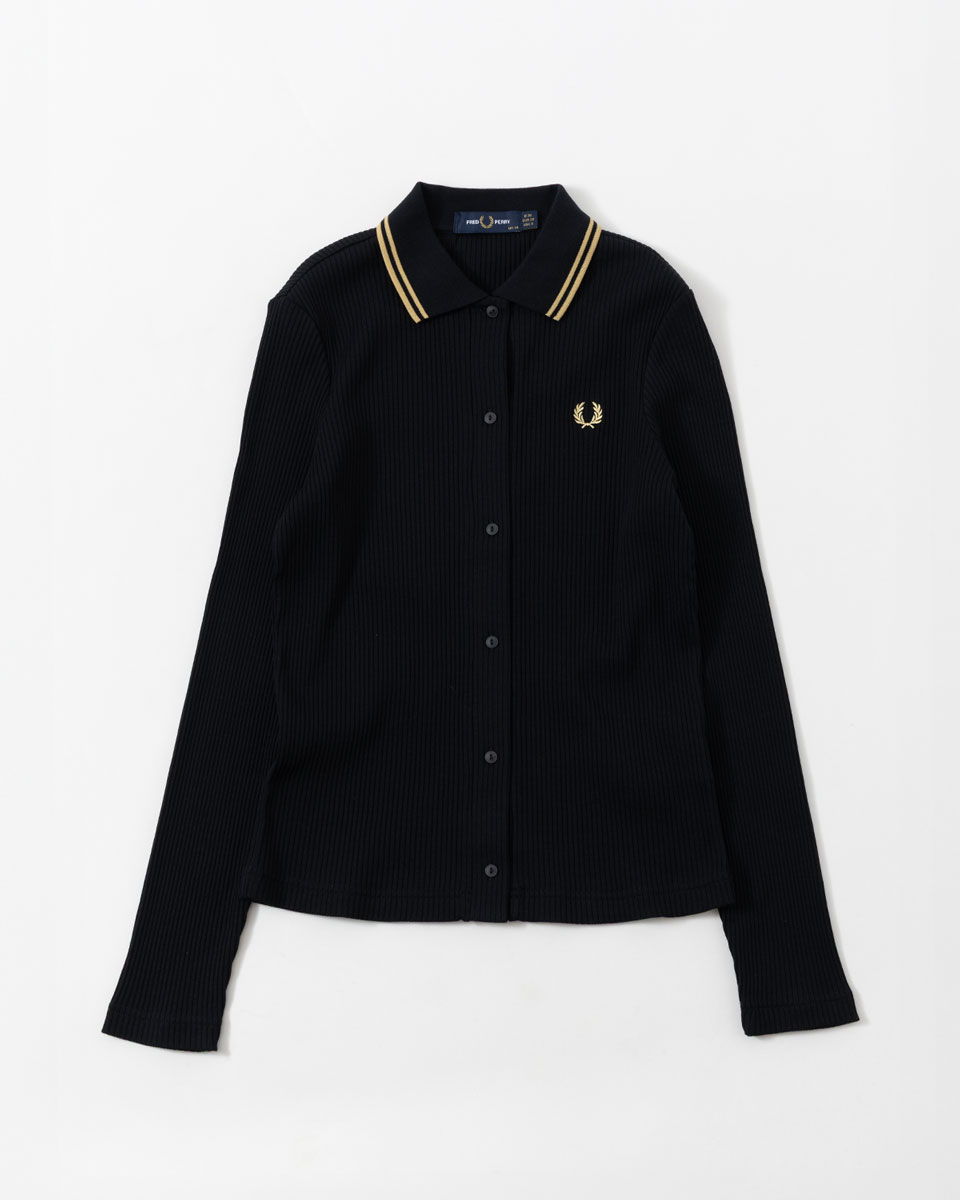 FRED PERRY（フレッドペリー） ボタンスルー リブ ポロシャツ FRED