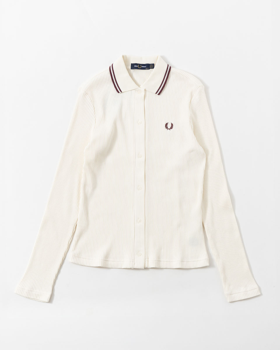 FRED PERRY（フレッドペリー） ボタンスルー リブ ポロシャツ FRED