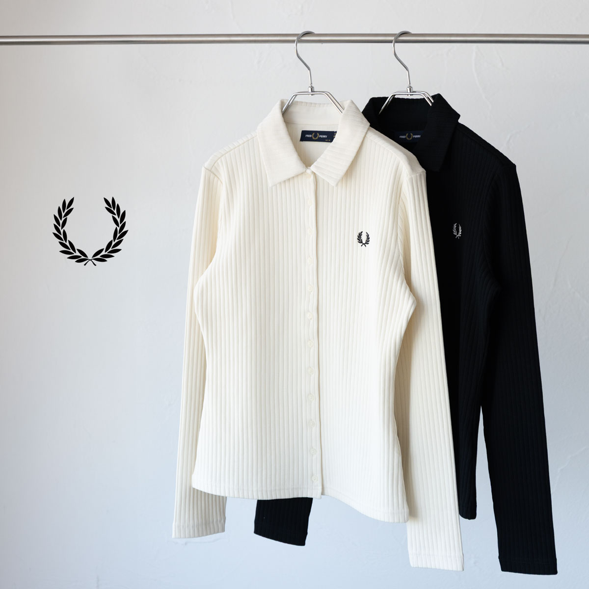 FRED PERRY（フレッドペリー） リブ ボタンスルー ポロシャツ FRED