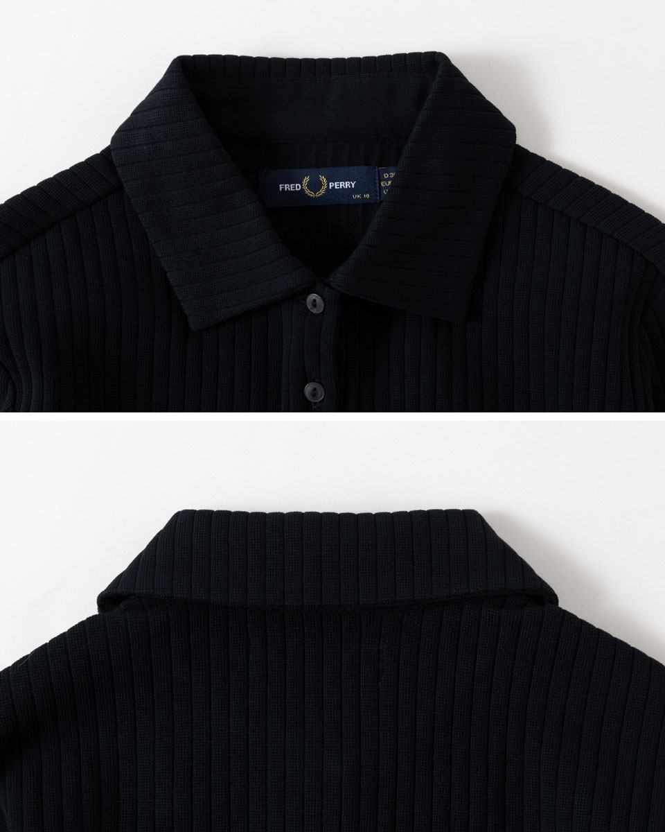 FRED PERRY（フレッドペリー） リブ ボタンスルー ポロシャツ FRED