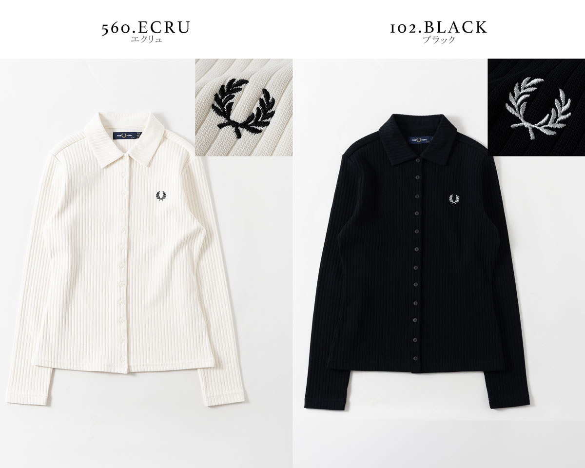 FRED PERRY（フレッドペリー） リブ ボタンスルー ポロシャツ FRED