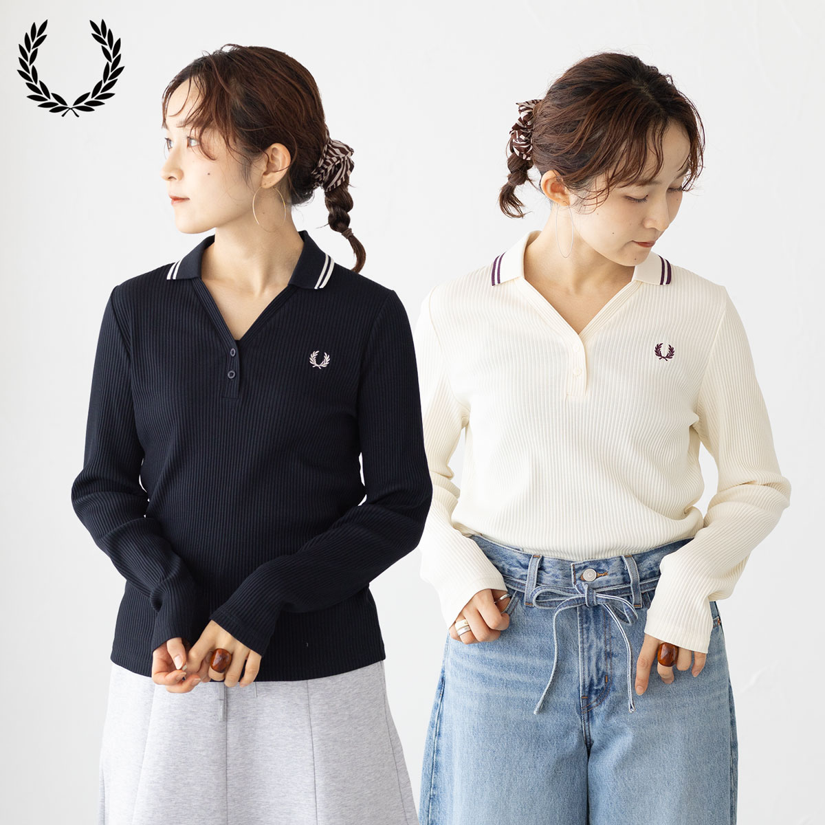 FRED PERRY（フレッドペリー） ツイン ティップド リブ 長袖