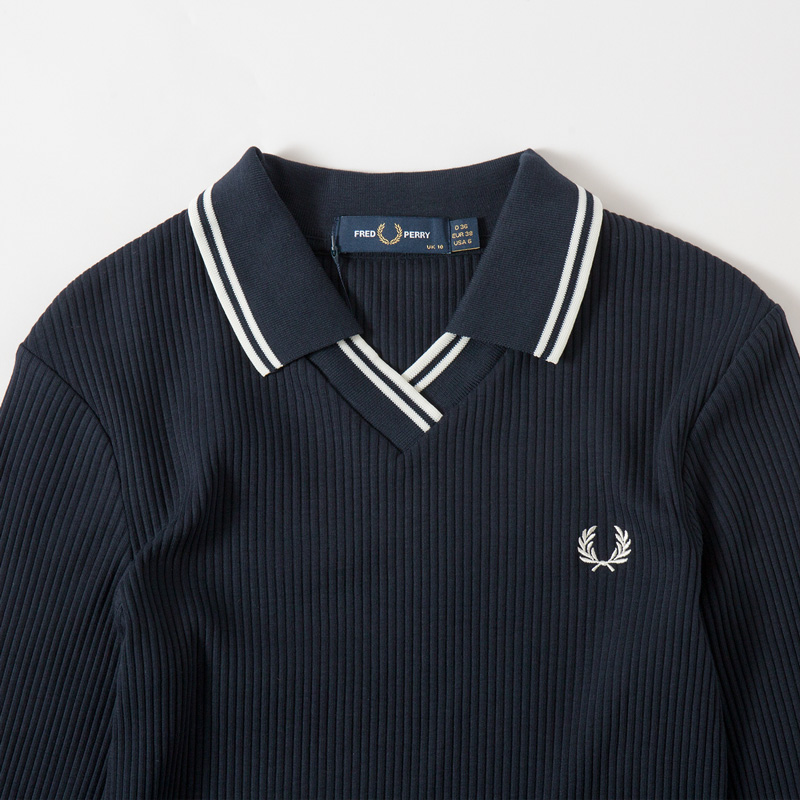 FRED PERRY 別注 ツインティップライン リブポロシャツ FRED PERRY/フレッドペリー] 別注 ツインティップライン リブ