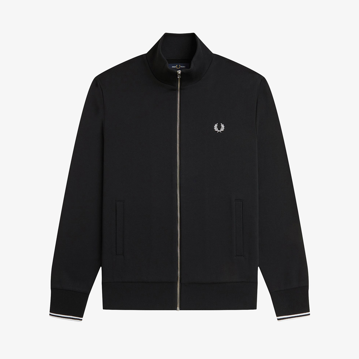 美品‼️一回着用‼️フレッドペリー　ジップスルー スウェットシャツ　ジャージ黒 FRED PERRY（フレッドペリー） ジップスルー スウェット シャツ J1327