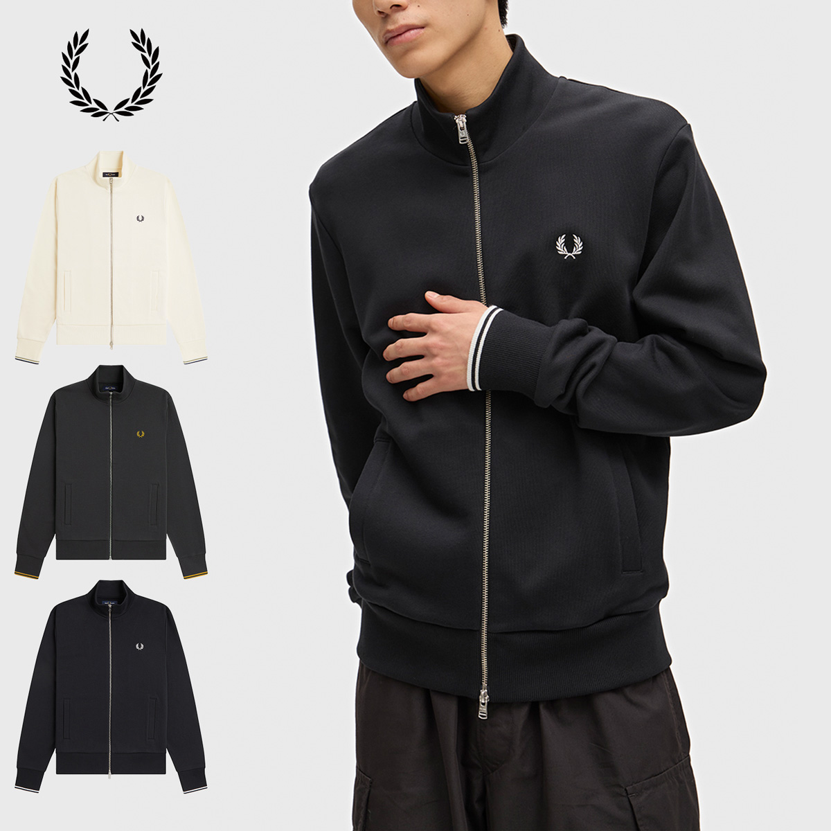 FRED PERRY（フレッドペリー） ジップスルー スウェット シャツ FRED 