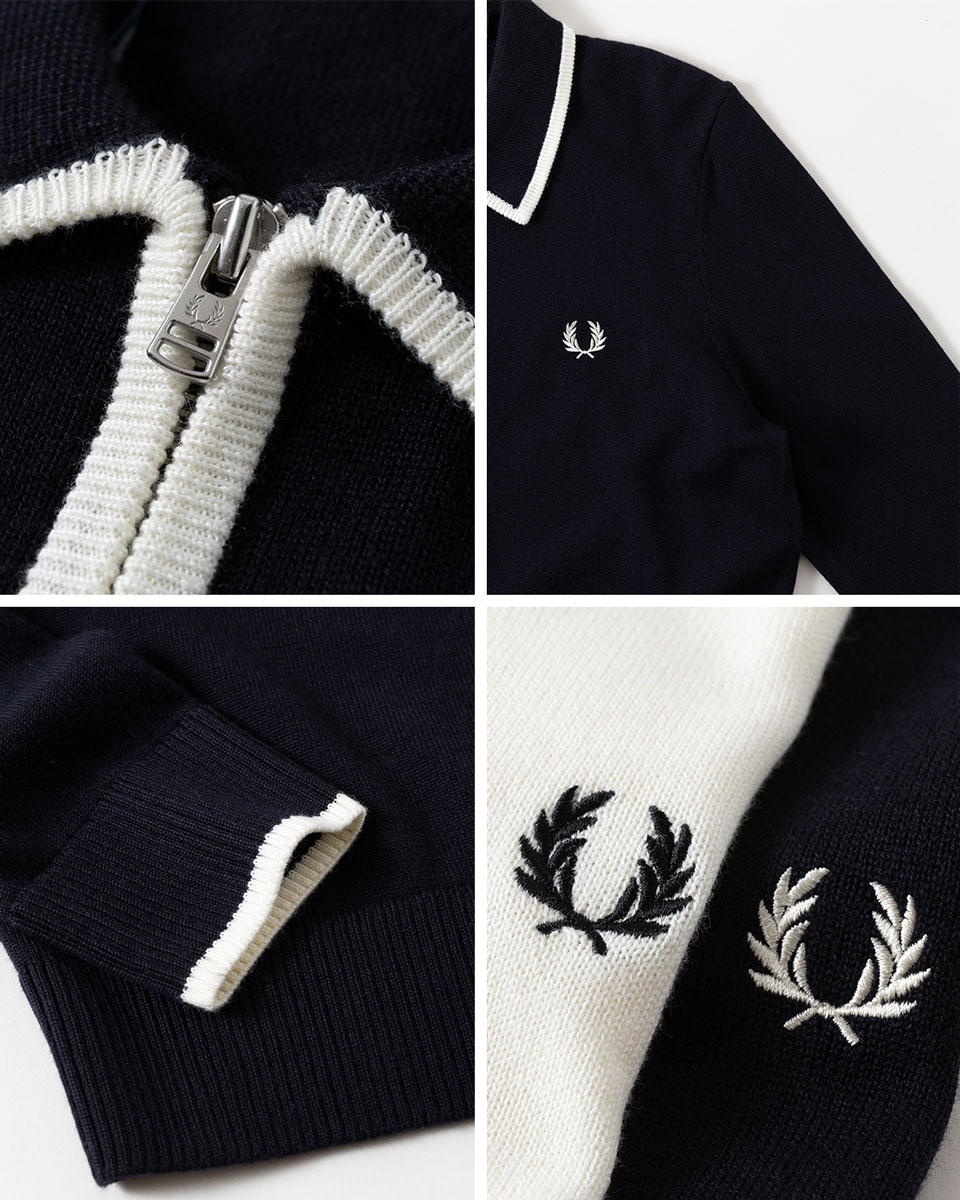 FRED PERRY（フレッドペリー） ジップ スルー ニット シャツ FRED