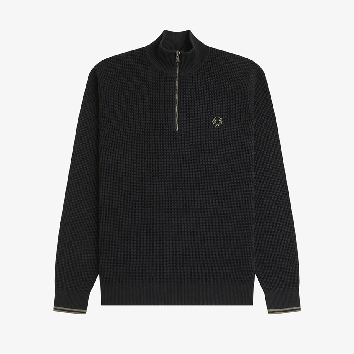 FRED PERRY（フレッドペリー） ワッフル ステッチ ハーフジップ
