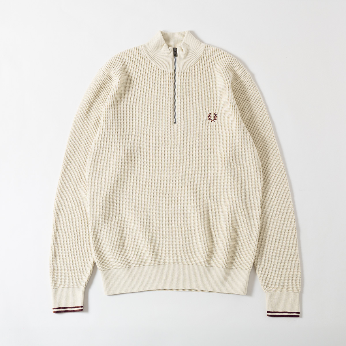 FRED PERRY（フレッドペリー） ワッフル ステッチ ハーフジップ