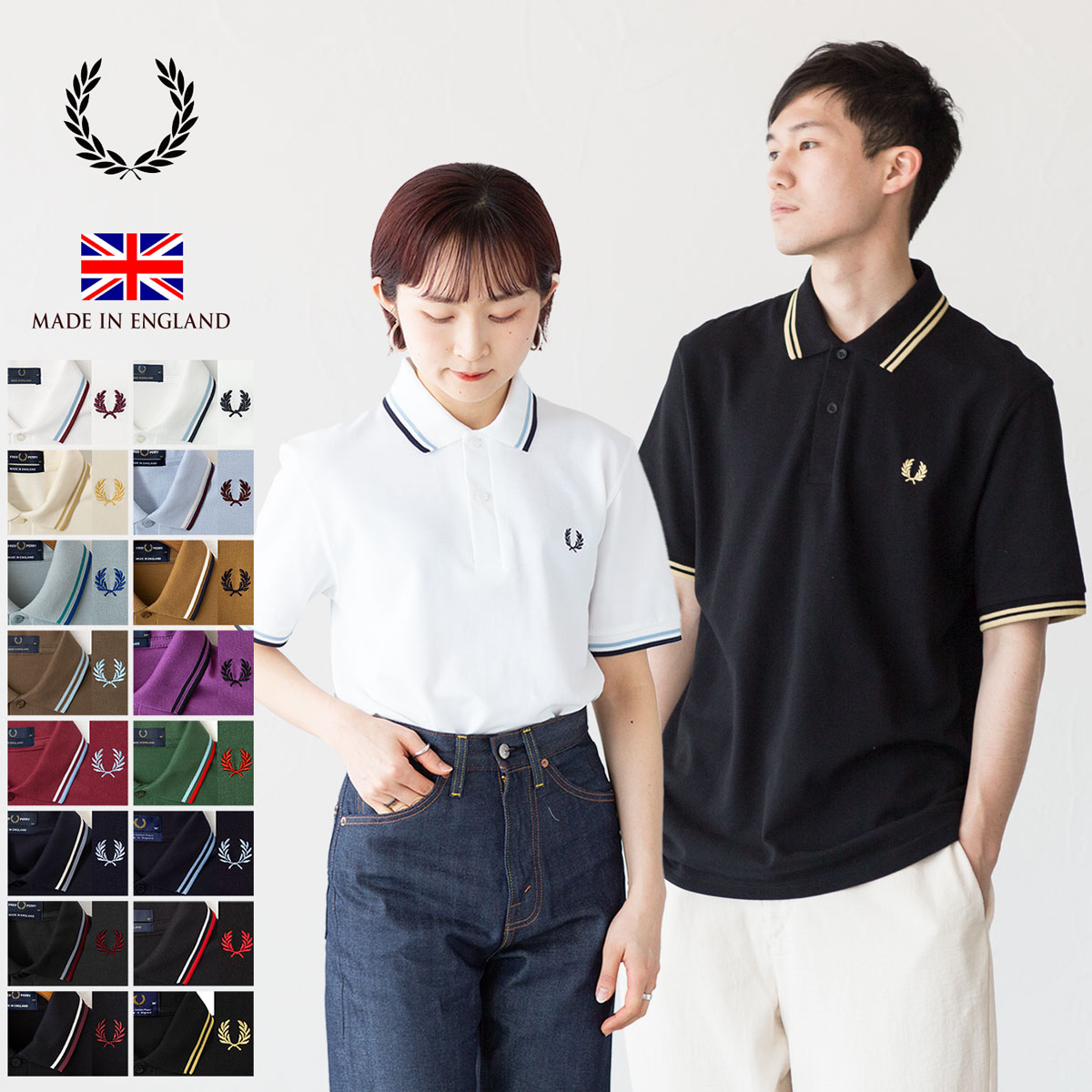 M12 英国製　フレッドペリー　ポロシャツ　半袖　 40 L 紺　水色　ネイビー FRED PERRY - M12 英国製 フレッドペリー ポロシャツ 半袖 40 L
