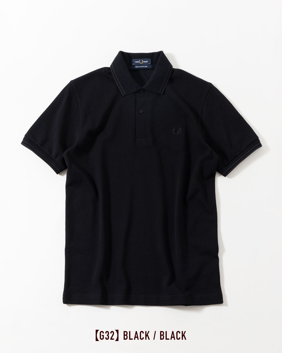 Fred Perry ブラック ポロシャツ M12 イギリス製 FRED PERRY（フレッドペリー） 【英国製】 ポロシャツ M12 ティップ