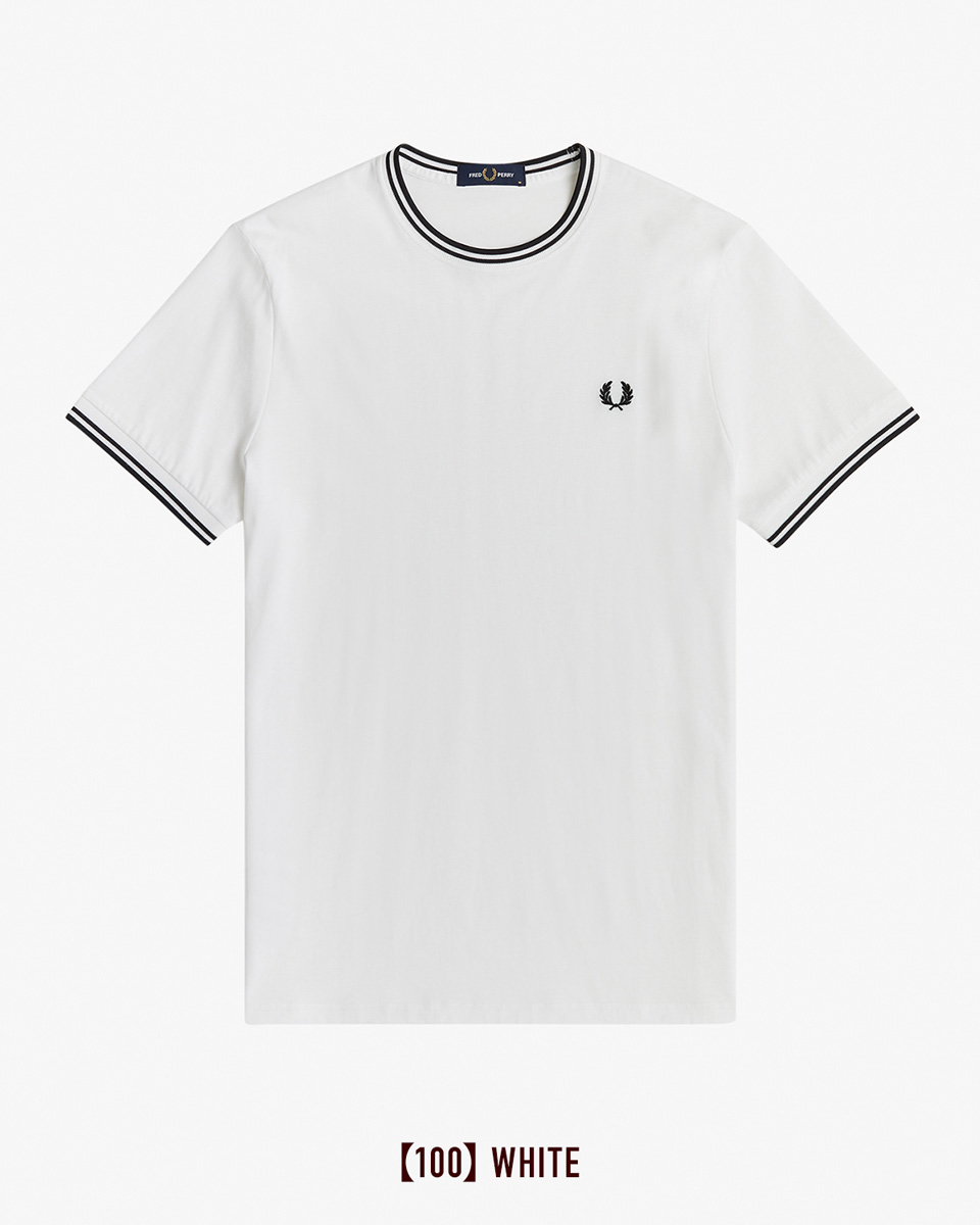【FRED PERRY】ツインチップ T シャツ ホワイト100 Twin Tipped Tennis T-Shirt(M 100：WHITE): | FRED PERRY JAPAN