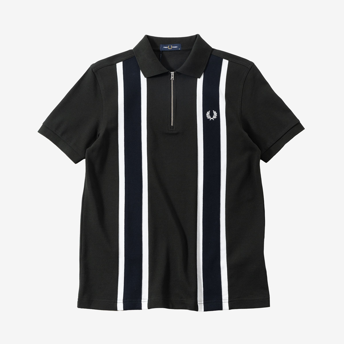 【ほぼ新品】値下げ可能❗️FRED PERRY ブラック M12 Lサイズ M12-P65 - Black / White / Sky | The Fred Perry Shirt | Men's Short