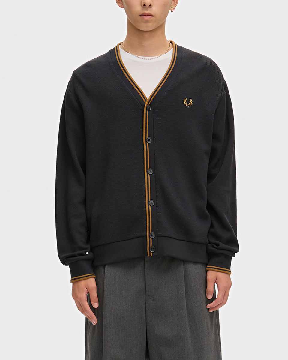 FRED PERRY（フレッドペリー） ティップド ピケ カーディガン FRED