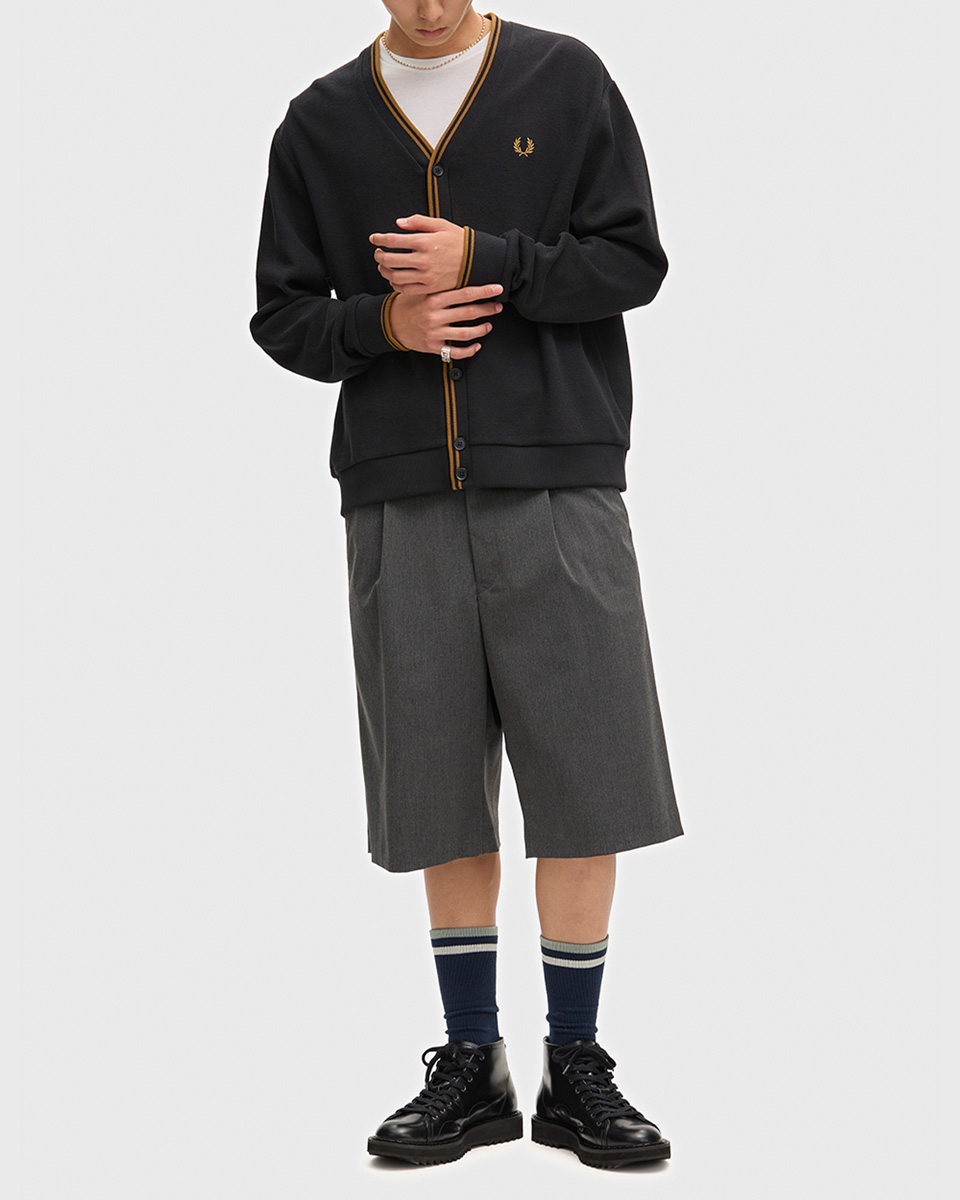 FRED PERRY（フレッドペリー） ティップド ピケ カーディガン FRED
