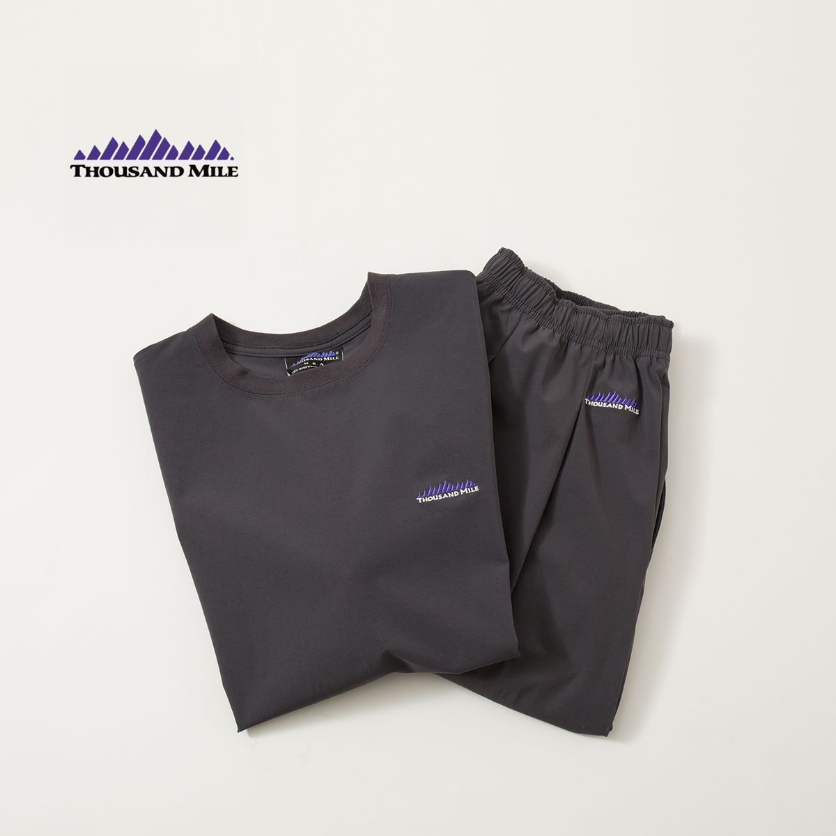 THOUSAND MILE サウザンドマイル フレンチスリーブシャツ＆ワイドパンツ セットアップ NP00042 レディース THOUSAND MILE サウザンドマイル フレンチ スリーブ シャツ